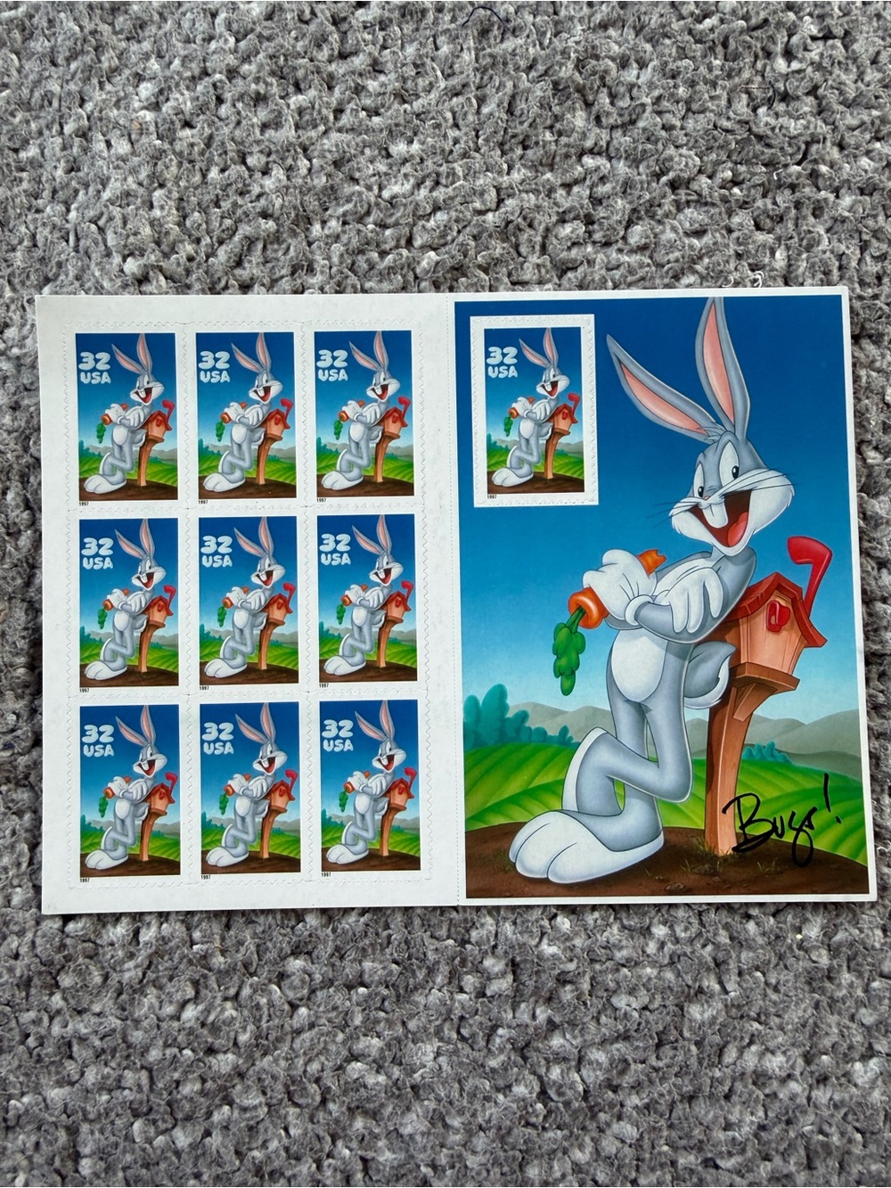 1997 USPS Bugs Bunny Stamp Sheet of 10 MNH Vintage 32c Looney Tunes Scott 3137